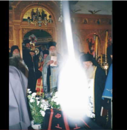 Gerondissa Xeni and Uncreated Light at her funeral
